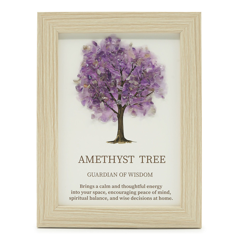 Image de pierre précieuse - Arbre de Vie - Améthyste (20x14,7x1cm)