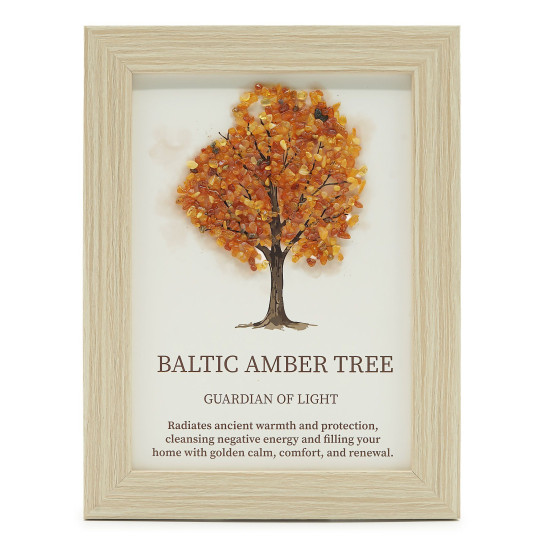 Image de pierre précieuse - Arbre de Vie - Ambre de la Baltique (20x14,7x1cm)