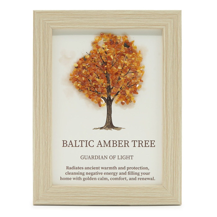 Image de pierre précieuse - Arbre de Vie - Ambre de la Baltique (20x14,7x1cm)