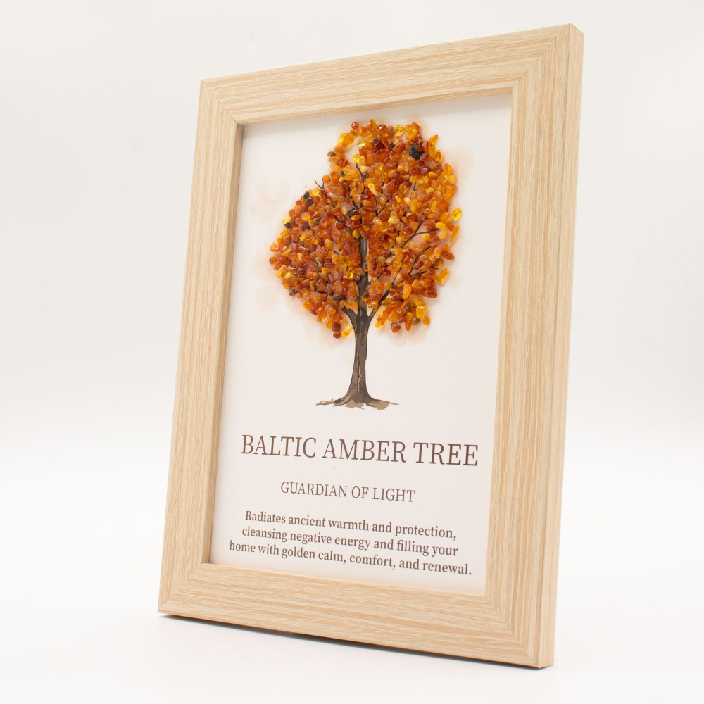 Image de pierre précieuse - Arbre de Vie - Ambre de la Baltique (20x14,7x1cm)