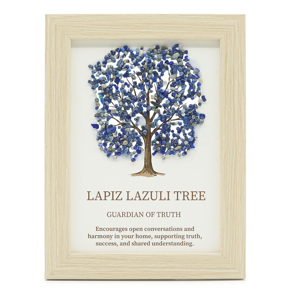 Tableau de pierre précieuse - Arbre de Vie - Lapis-lazuli (20x14,7x1cm)