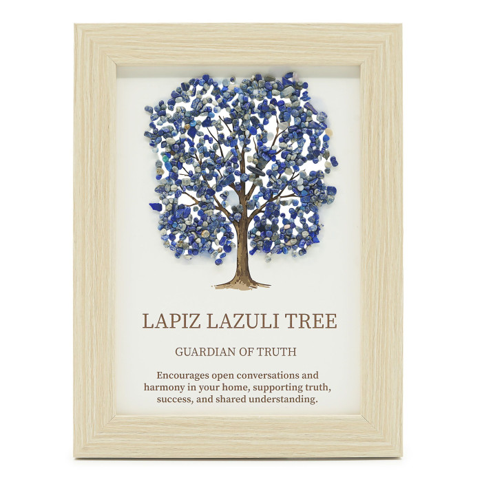 Tableau de pierre précieuse - Arbre de Vie - Lapis-lazuli (20x14,7x1cm)