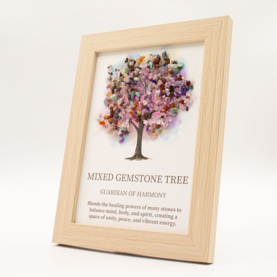 Tableau de pierres précieuses - Arbre de Vie - Multicolore (20x14,7x1cm)