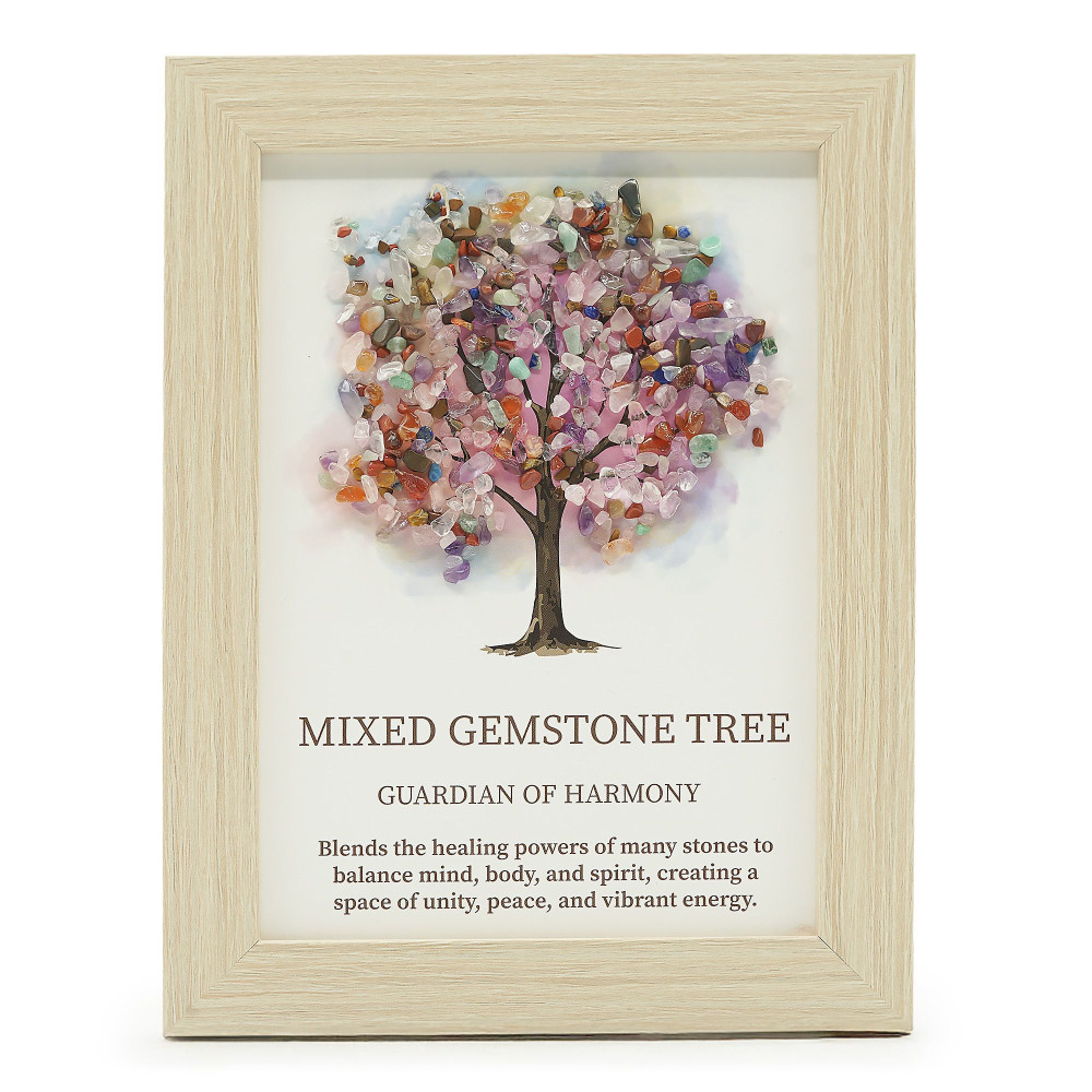 Tableau de pierres précieuses - Arbre de Vie - Multicolore (20x14,7x1cm)