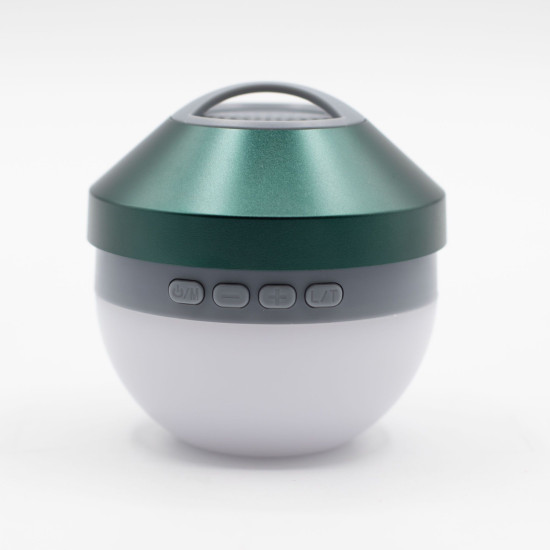 Lampe suspendue verte pour le camping et mini-enceinte