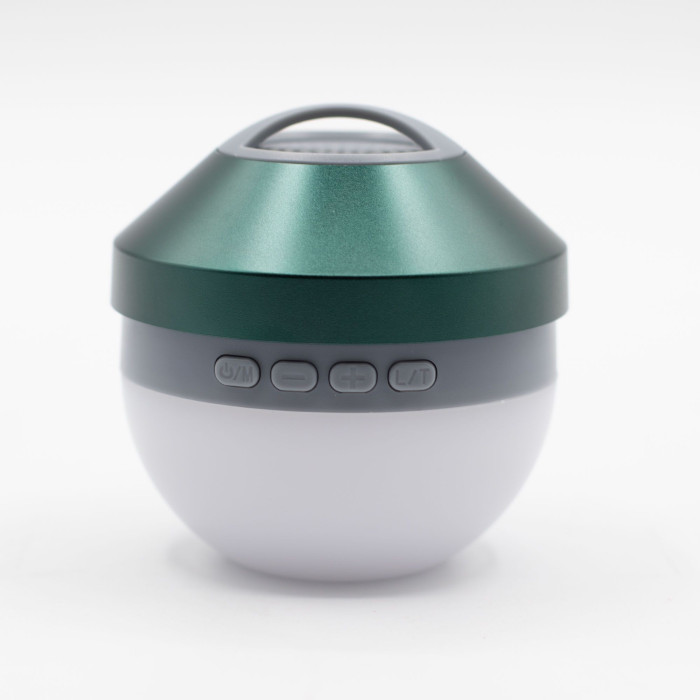 Lampe suspendue verte pour le camping et mini-enceinte