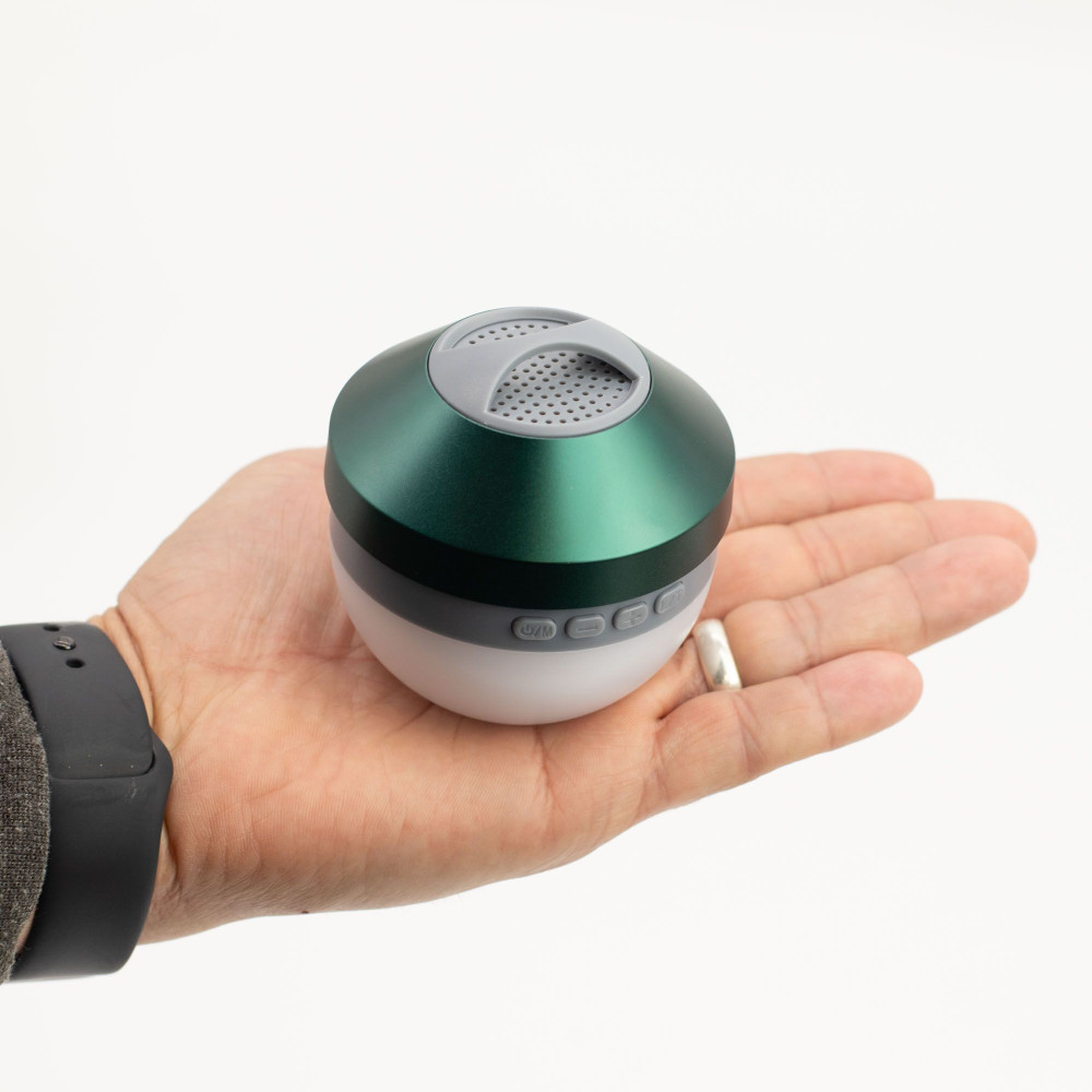 Lampe suspendue verte pour le camping et mini-enceinte