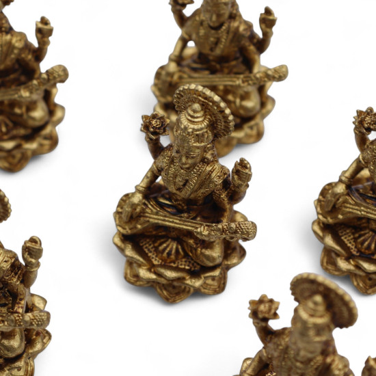 Divinités miniatures en laiton - Sarswati (22 g) - 34 mm