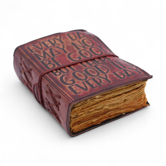 Carnet en cuir à bords irréguliers - Tous les jours ne seront peut-être pas bons (12,7 × 8,9 cm)