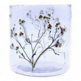 Verre à motif floral naturel - Bougeoir droit - Margarita - (8x8cm)