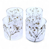 Verre à motif floral naturel - Bougeoir droit - Margarita - (8x8cm)