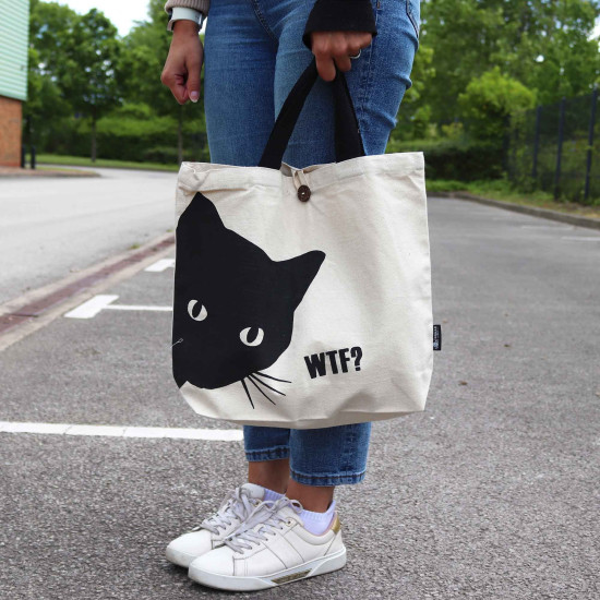 Sac cabas classique emblématique Nomad Sari - Chat noir - Naturel 283 ml