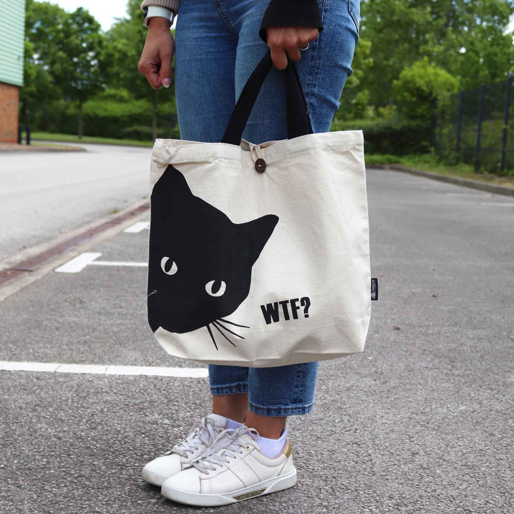 Sac cabas classique emblématique Nomad Sari - Chat noir - Naturel 283 ml