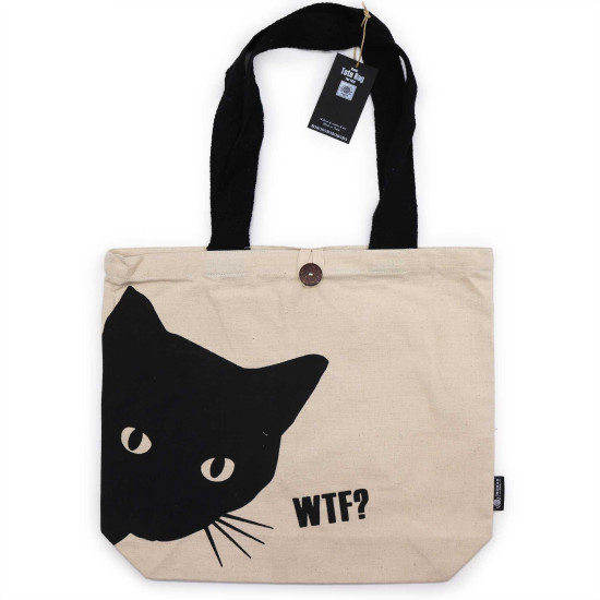 Sac cabas classique emblématique Nomad Sari - Chat noir - Naturel 283 ml