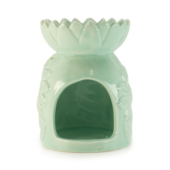 Brûleur d'huile en céramique tournesol - Vert pastel