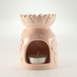 Brûleur d'huile en céramique tournesol - Rose pastel