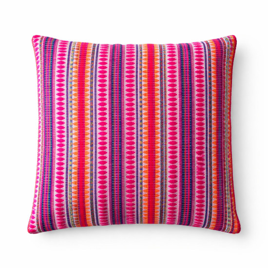 Housse de coussin classique - Rayures néon - 45 x 45 cm