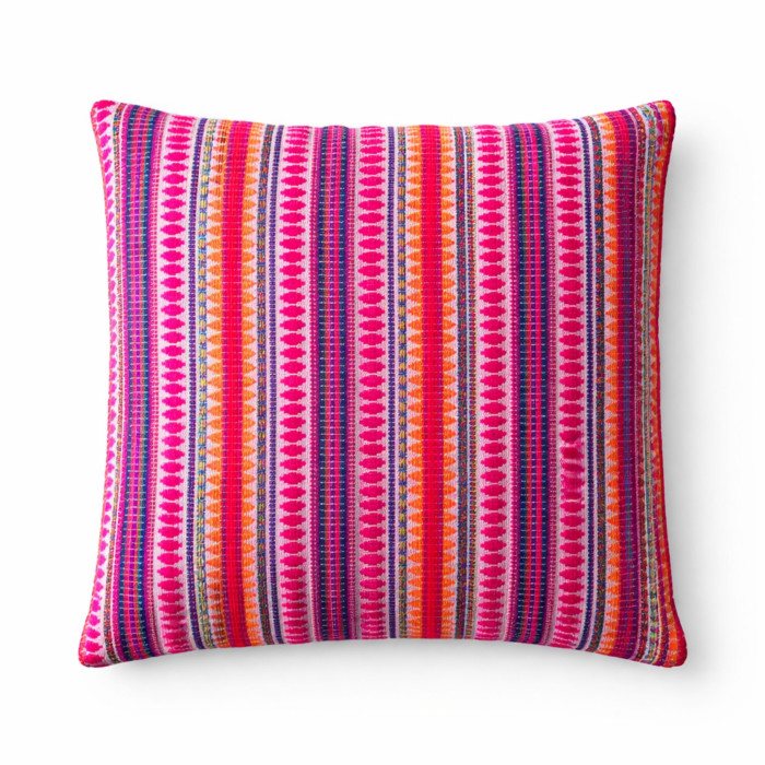 Housse de coussin classique - Rayures néon - 45 x 45 cm