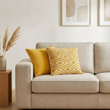 Housse de coussin classique - Losanges moutarde - 45 x 45 cm