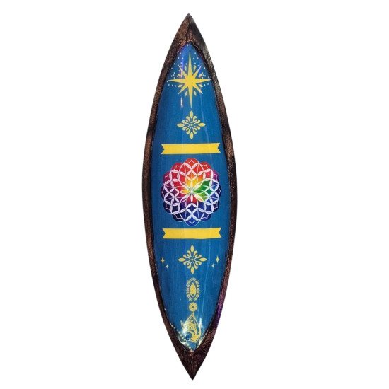 Bol à encens émaillé - Bois de manguier - Mandala
