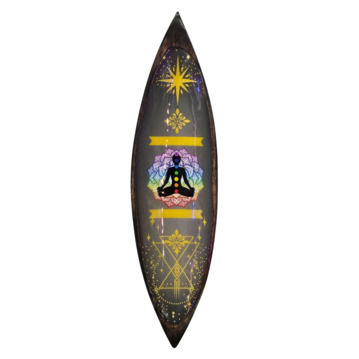 Bol à encens émaillé - Bois de manguier - Chakra