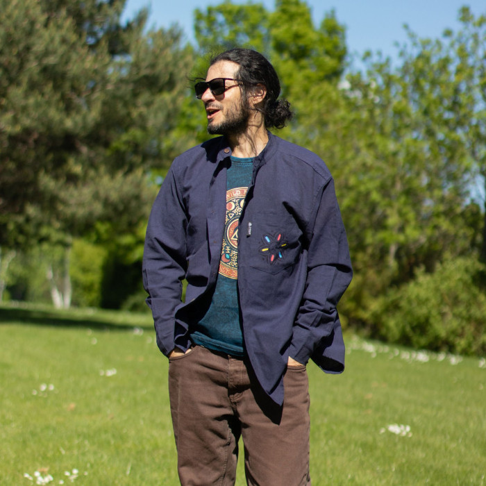Chemise Nomad Sari Kathmandu - Indigo - XXL