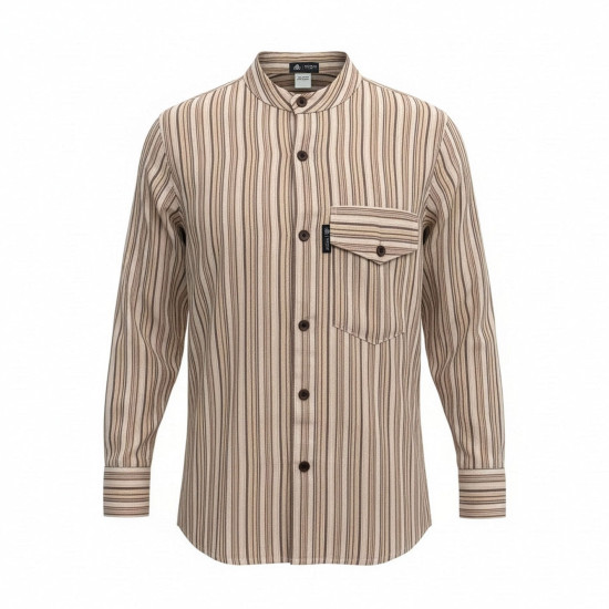 Chemise de grand-père Nomad Sari - Marron Beige - Taille Moyenne