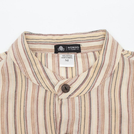 Chemise de grand-père Nomad Sari - Marron Beige - Taille Moyenne