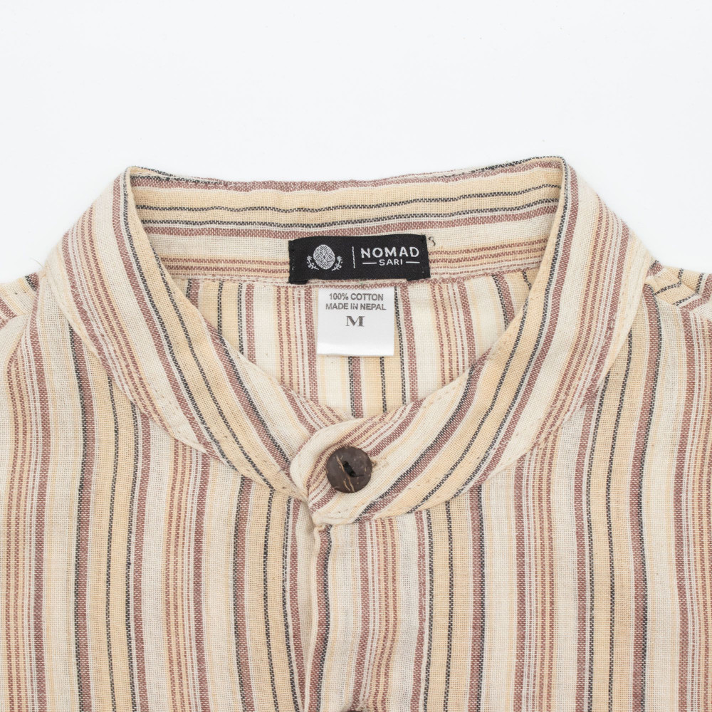 Chemise de grand-père Nomad Sari - Marron Beige - Taille Moyenne