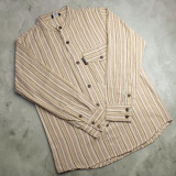 Chemise de grand-père Nomad Sari - Marron Beige - Grande