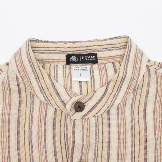Chemise de grand-père Nomad Sari - Marron Beige - Grande