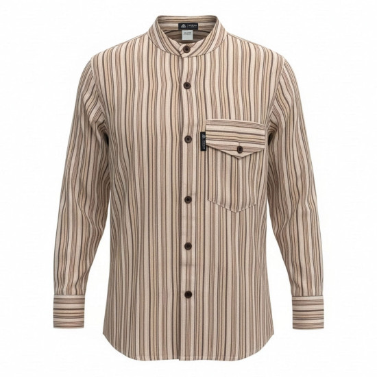 Chemise de grand-père Nomad Sari - Marron beige - XL