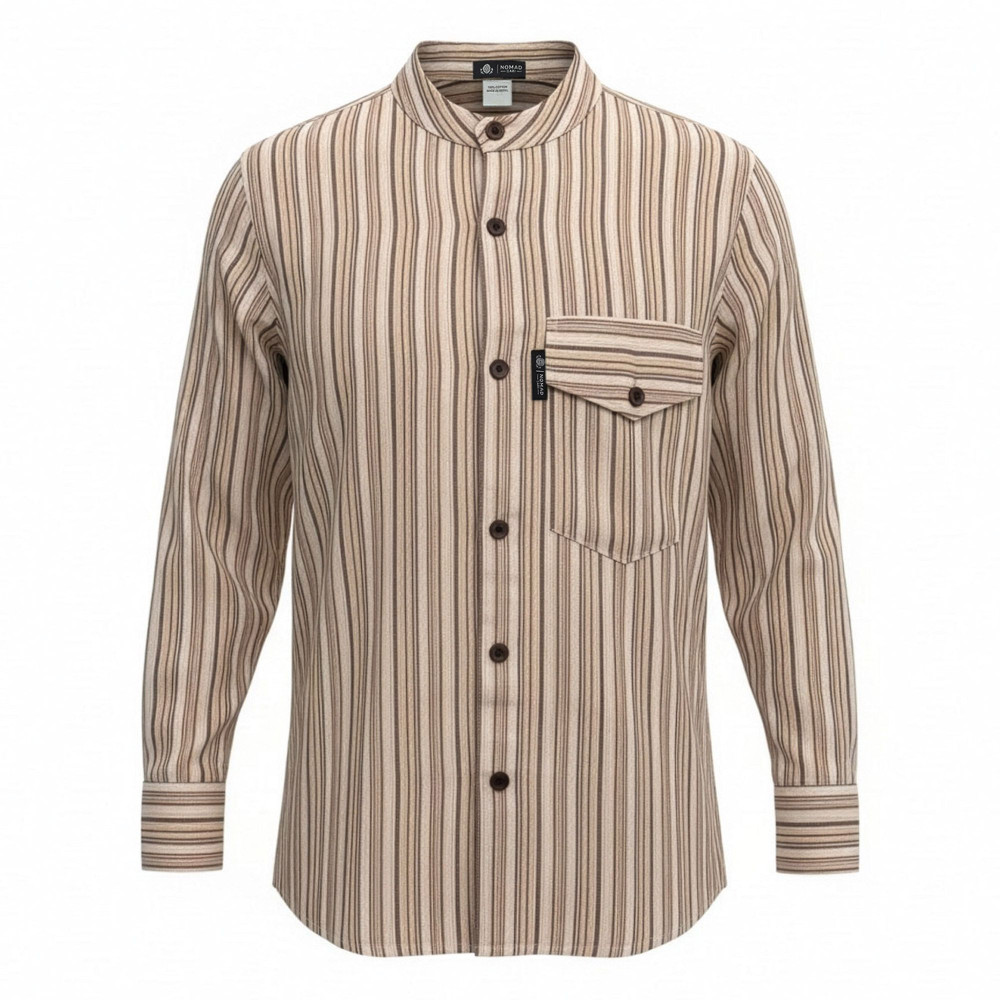 Chemise de grand-père Nomad Sari - Marron beige - XL