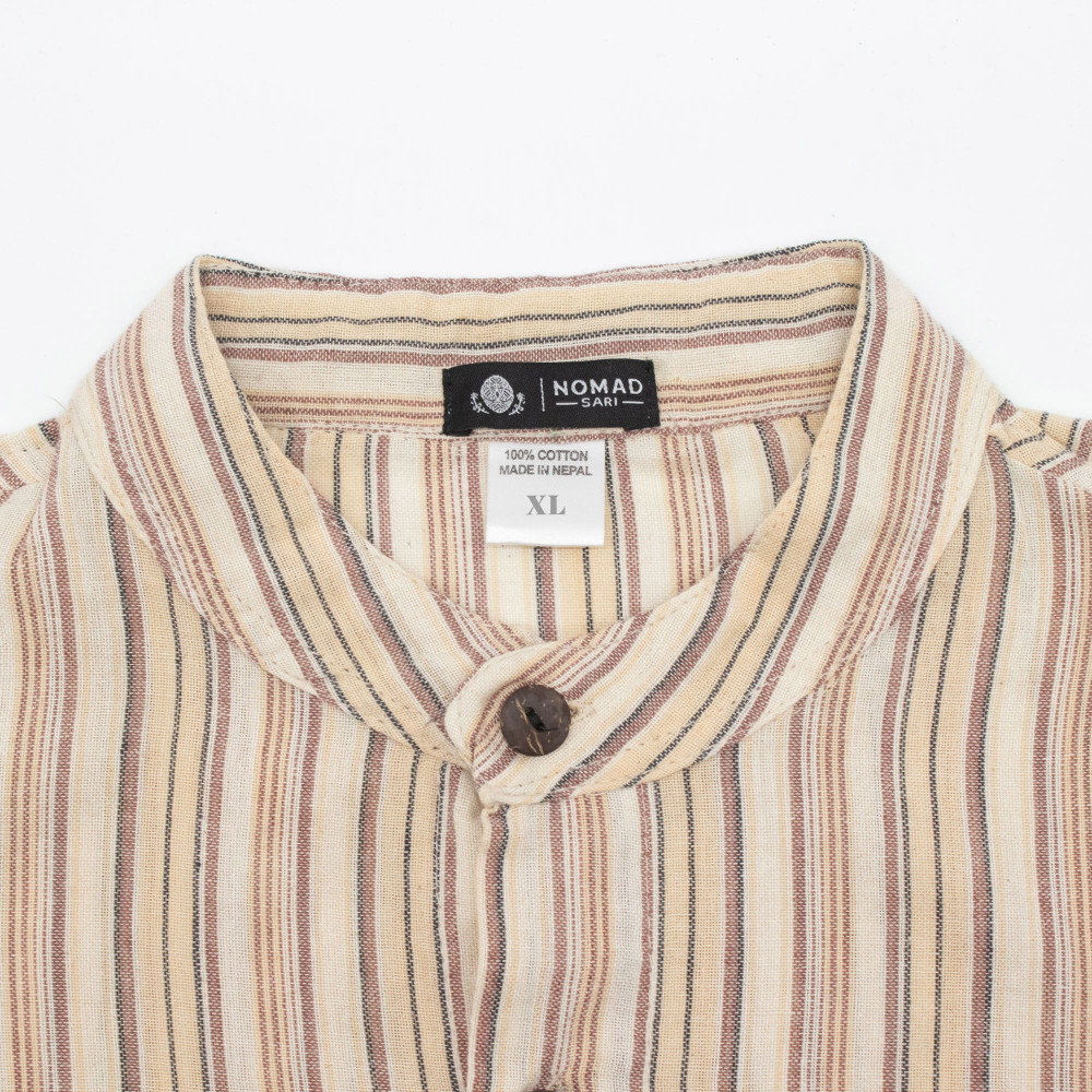 Chemise de grand-père Nomad Sari - Marron beige - XL