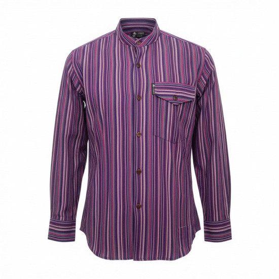 Chemise de grand-père Nomad Sari - Noir et violet - Taille moyenne