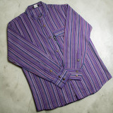 Chemise de grand-père Nomad Sari - Noir et violet - Taille moyenne