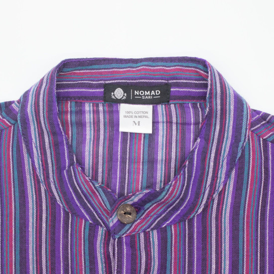 Chemise de grand-père Nomad Sari - Noir et violet - Taille moyenne
