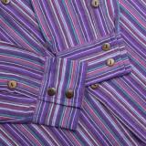 Chemise de grand-père Nomad Sari - Noir et violet - Taille moyenne