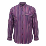 Chemise de grand-père Nomad Sari - Noir et violet - Grande