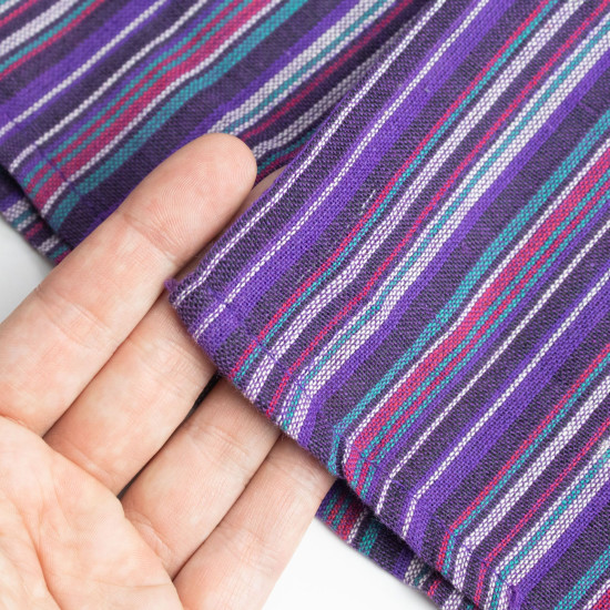 Chemise de grand-père Nomad Sari - Noir et violet - Grande