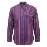 Chemise de grand-père Nomad Sari - Noir et violet - XL