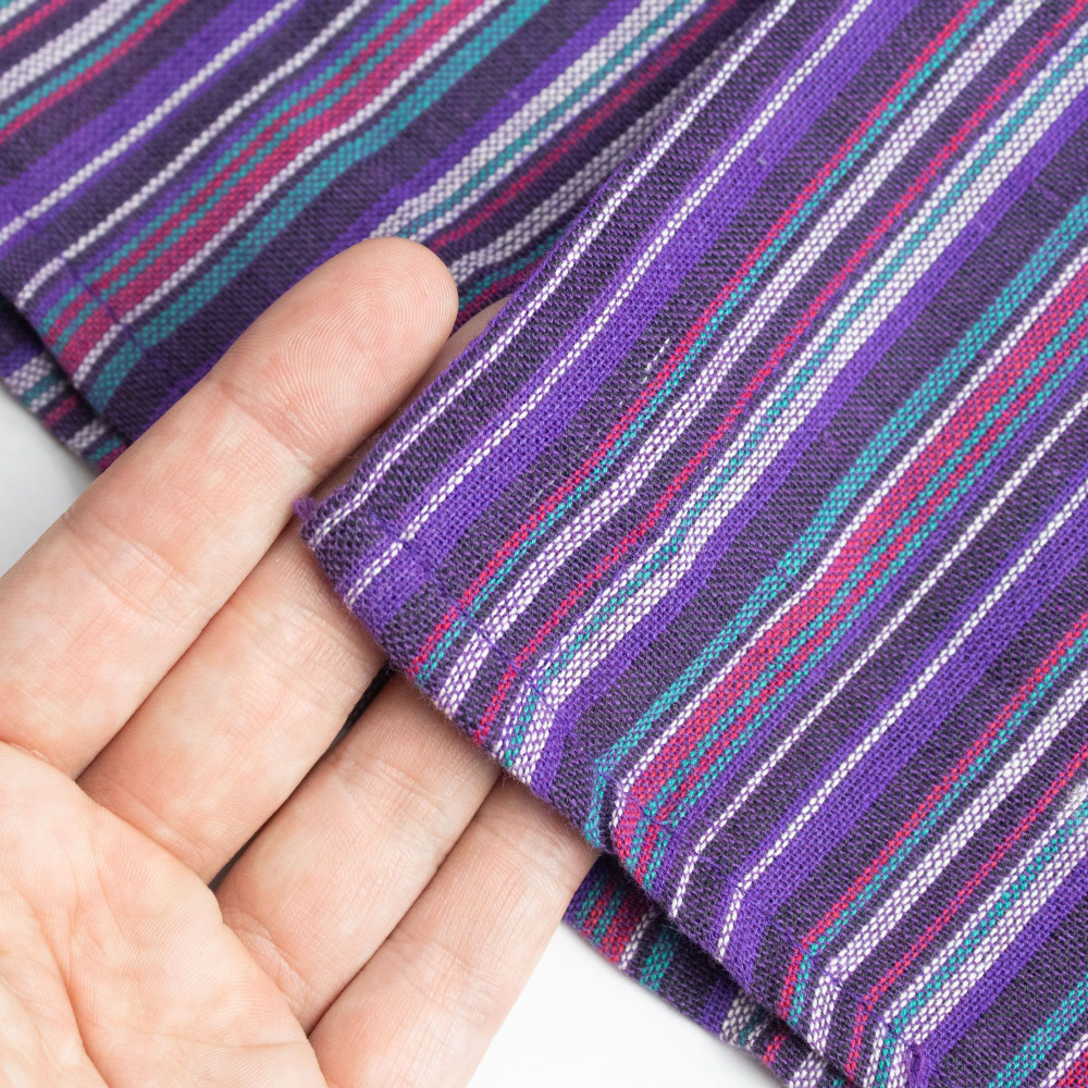 Chemise de grand-père Nomad Sari - Noir et violet - XL