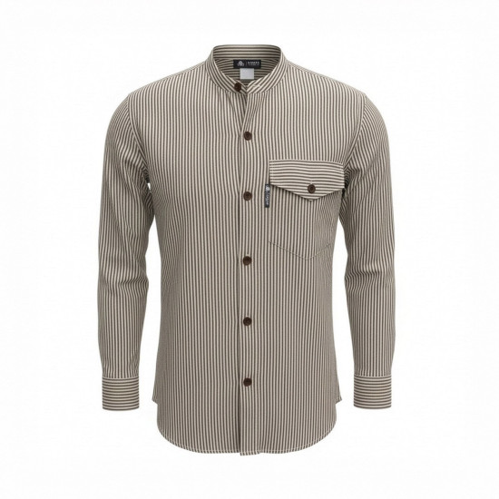 Chemise de grand-père Nomad Sari - Gris pierre - Taille moyenne