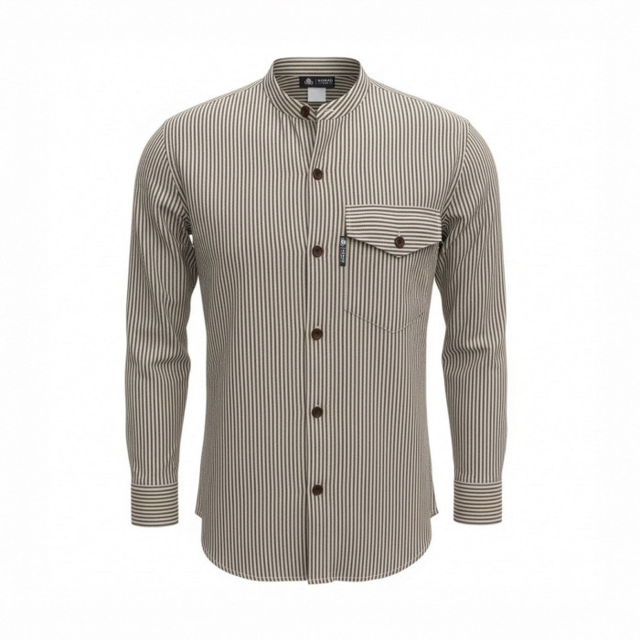 Chemise de grand-père Nomad Sari - Gris pierre - Taille moyenne