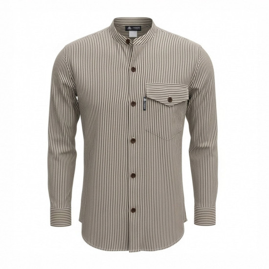 Chemise de grand-père Nomad Sari - Gris pierre - Grande