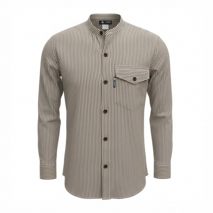 Chemise de grand-père Nomad Sari - Gris pierre - Grande