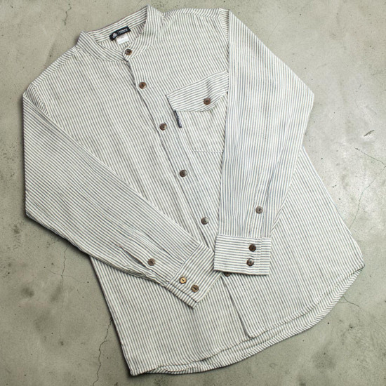 Chemise de grand-père Nomad Sari - Gris pierre - Grande