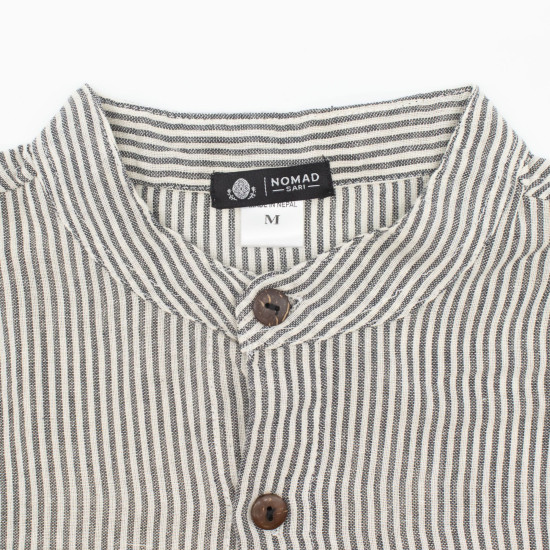 Chemise de grand-père Nomad Sari - Gris pierre - Grande