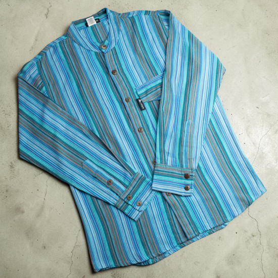 Chemise de grand-père Nomad Sari - Turquoise - Grande