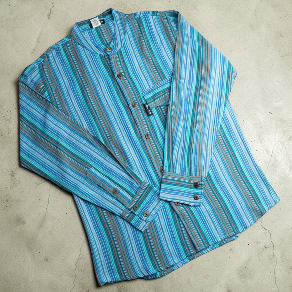 Chemise de grand-père Nomad Sari - Turquoise - Grande